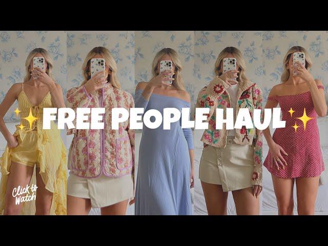 FREE PEOPLE HAUL & TRY ON | spring outfit ideas 2024 | spring fashion trends + how to style