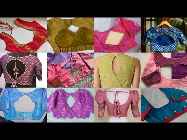 Latest and trendy blouse back neck designs | Silk saree blouse designs | New neck blouse designs