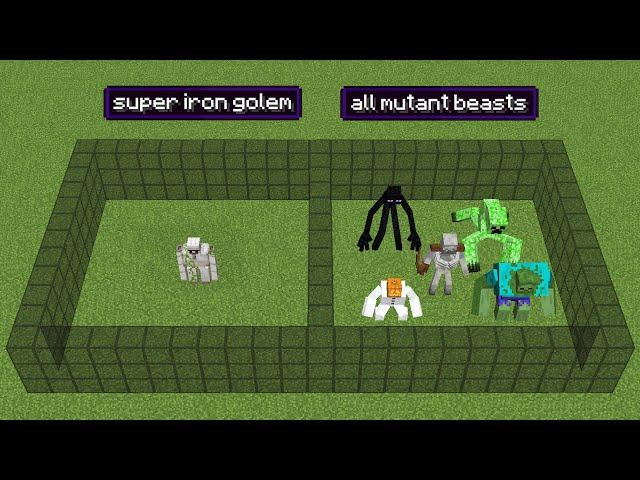 1 super iron golem vs all mutant beasts (but iron golem has all effects)