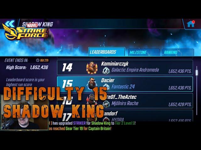 Shadow King Trial - Difficulty 15 Walkthrough - No One Node Unlock | Marvel Strike Force