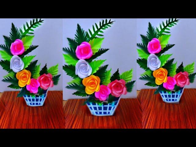 beautiful flower bouquet making with paper / diy flower bouquet