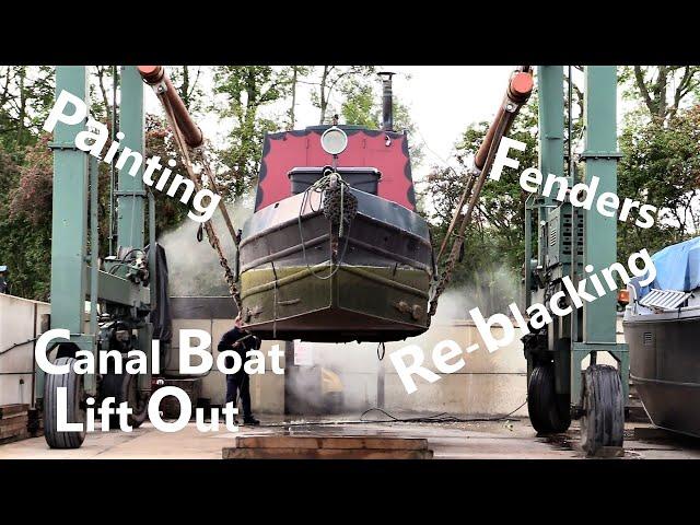 Narrowboat Lift Out, Hull Blacking, Painting, Fenders - S07E07