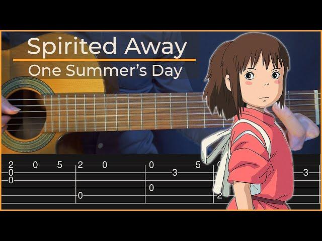 One Summer's Day - Spirited Away (Simple Guitar Tab)