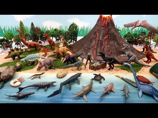 2021 New Jurassic World Dinosaur Island With Volcano Eruption. 30 Dinosaur Name And Sound