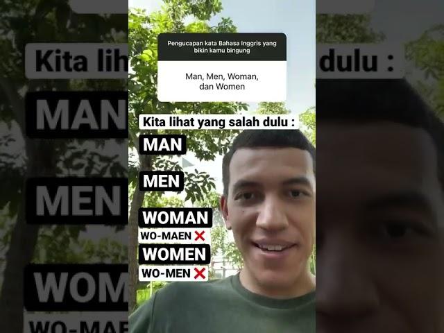 Pengucapan : MAN, MEN, WOMAN, WOMEN  #bahasainggris #shorts