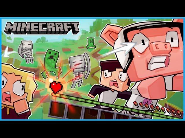 Minecraft but we beat the game with only 1 HEART... (IMPOSSIBLE)