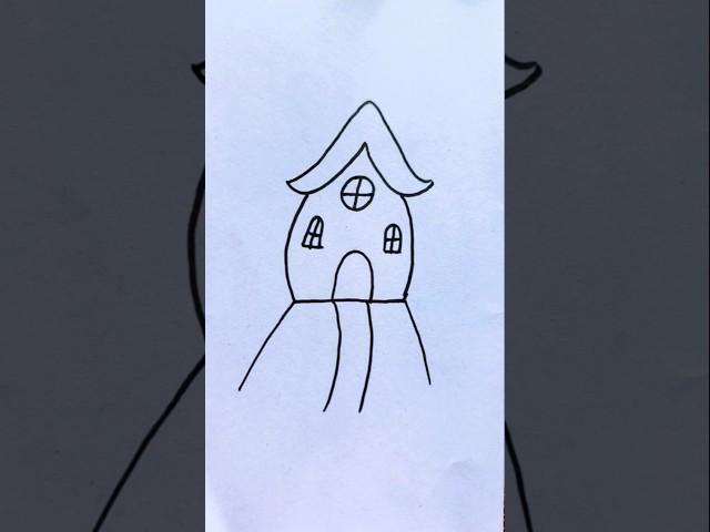 how to draw a house  easy house drawing #drawing #drawing4kids #art