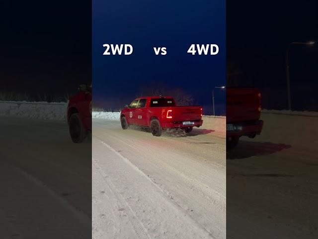 RAM 1500 HEMI on Snow! Testing 2WD vs 4WD. Result and difference is HUGE! #ram #cars #snow #carlife