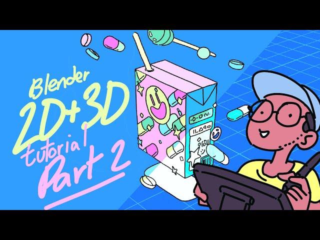 Blender 2D/3D for beginners, drawing and animating with greasepencil - Part 2/2