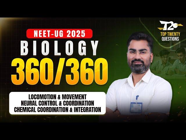 NEET 2025 Biology-20 Questions for LOCOMOTION & MOVEMENT NEURAL CONTROL & COORDINATION CHEMICAL