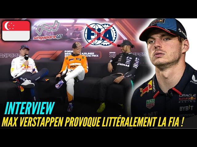 MAX VERSTAPPEN PROVOQUE LITTÉRALEMENT LA FIA EN CONFÉRENCE DE PRESSE ! INTERVIEW QUALIF SINGAPOUR