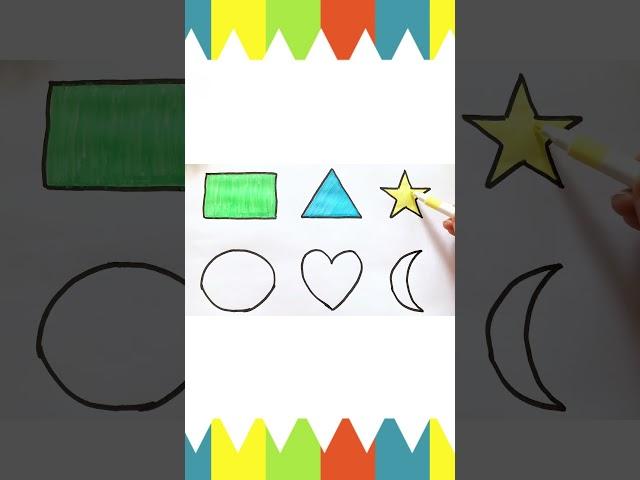 Shapes drawing for kids, Learn 2d shapes, colors for toddlers, Preschool Learning  #shorts