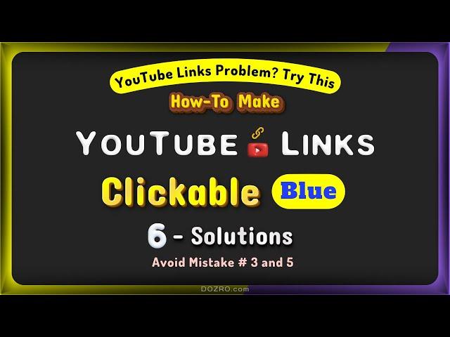 YouTube Clickable Links: How to Fix/Make YT Links in About Comments Description Shorts Working/Blue