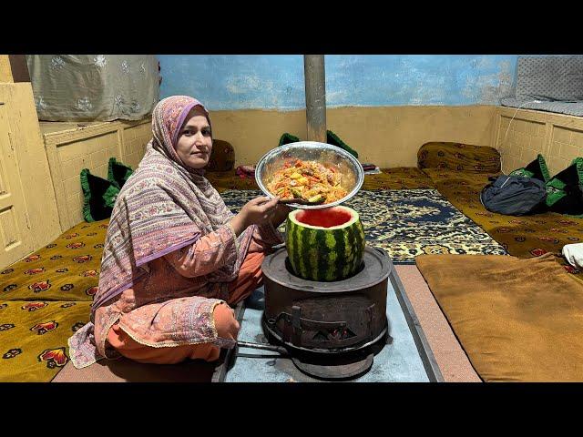 This Watermelon Doubles The Aroma Of Chicken With Potato | Mountain Village Life Of Pakistan