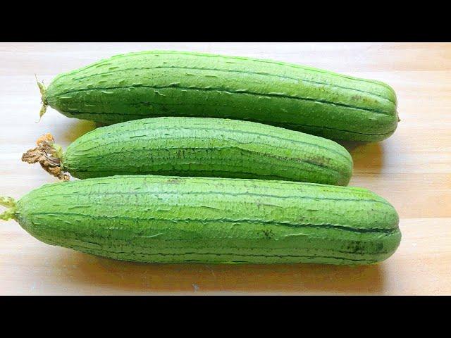 cooking soup with sponge gourd and egg . no water but so delicious