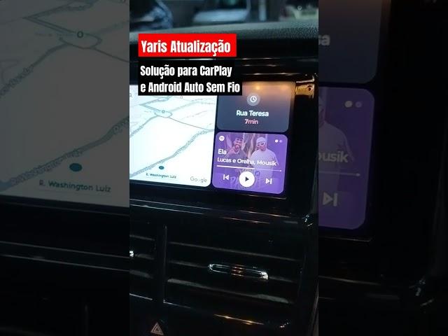 Multimídia Yaris com Android Auto e CarPlay sem fio.