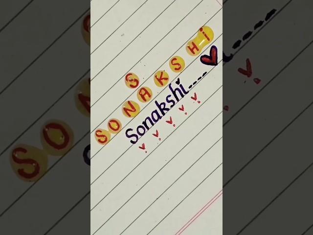 Bubble Name Sonakshi ️ || #shortsfeed #ytshorts #art #handwriting #calligraphyart