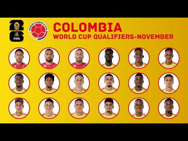 COLOMBIA Squad FIFA World Cup 2026 Qualifiers | November 2024 | FootWorld