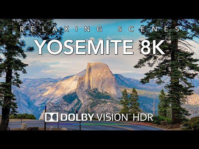 Driving in California Yosemite in 8K HDR Dolby Vision at Sunset