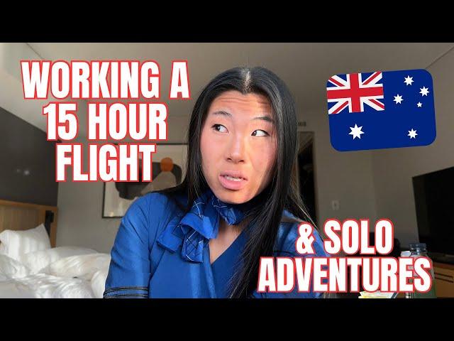 INTERNATIONAL FLIGHT ATTENDANT LIFE: working a 15 hour flight & adventuring ALONE! 