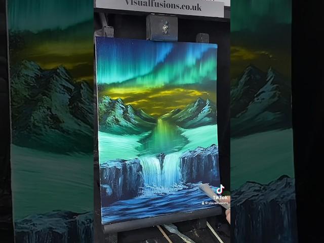 I Threw some Paint on a canvas #satisfying #oilpainting #art #howtopaint #aurora