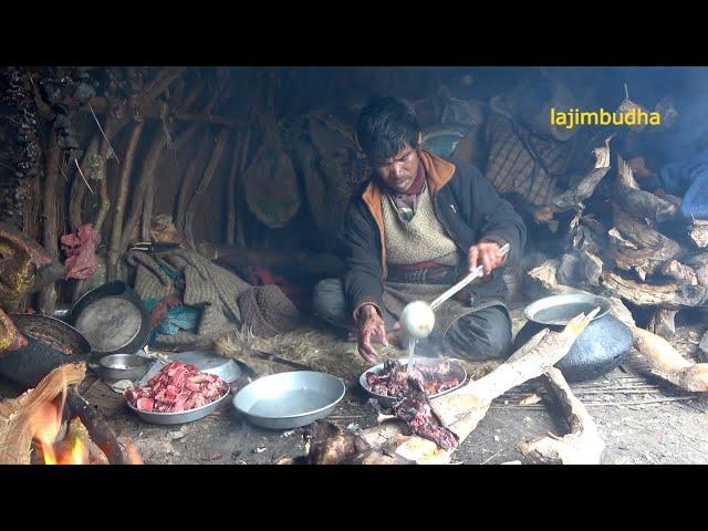 herders' food in the high altitude land || Nepal|| lajimbudha ||