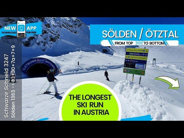 Sölden / #1 of TOP 10 longest ski runs in Austria - 15 km, from top to bottom