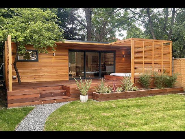 Garden room with hot tub, bar and gym