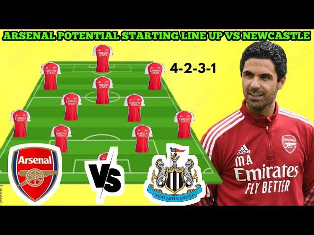 EFL CUP SEMI FINAL 2025 Arsenal potential starting lineup vs Newcastle united  4-2-3-1 formation