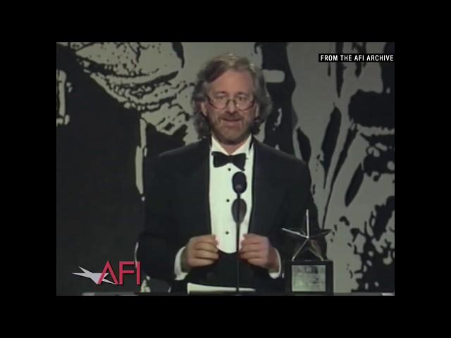 Steven Spielberg explains why he's a "cinemaniac" while accepting the AFI Life Achievement Award