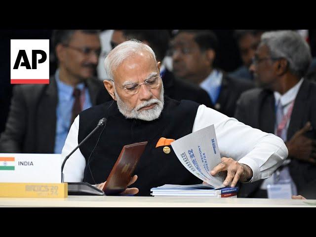 India Prime Minister Narendra Modi addresses BRICS summit in Russia