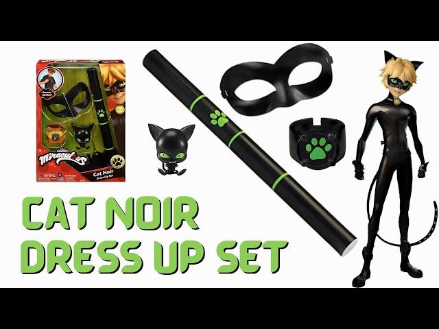 Dress up as Cat Noir with Mask, Ring, Baton, and Kwami Plagg | Miraculous Ladybug Cosplay Set Review