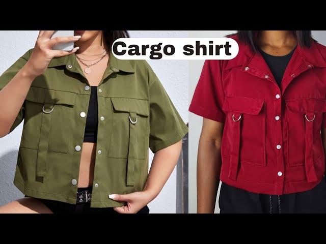 How to cut and sew a cargo shirt (no pattern drafting) beginners friendly