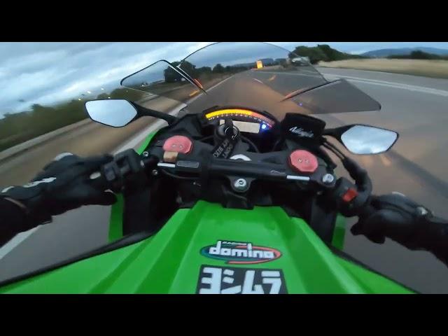 Kawasaki Ninja ZX10r Launch 0-300 kmh Full Akrapovic Sound