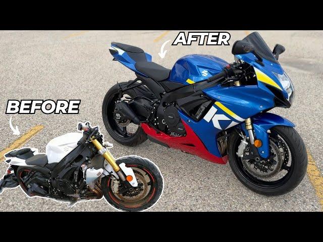 TIMELAPSE: REBUILDING A SALVAGE CRASHED SUZUKI GSX-R 750