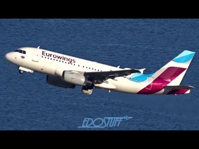 Beautiful Takeoff From Above - Eurowings Airbus A319 OE-LYX - Split Airport SPU/LDSP