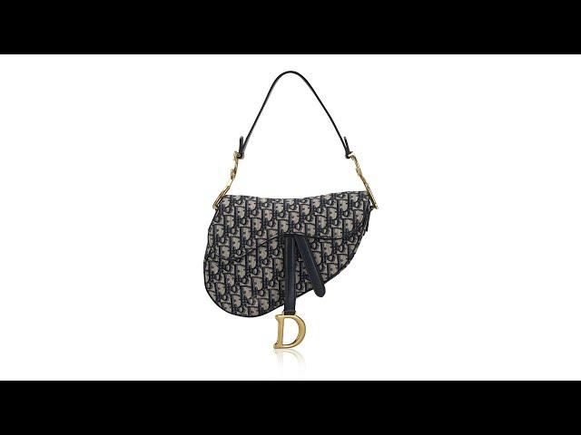 Christian Dior Oblique Saddle Bag Blue