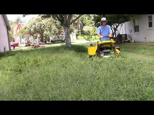 Extra THICK yard clean up - Satisfying OVERGROWN lawn MAKEOVER