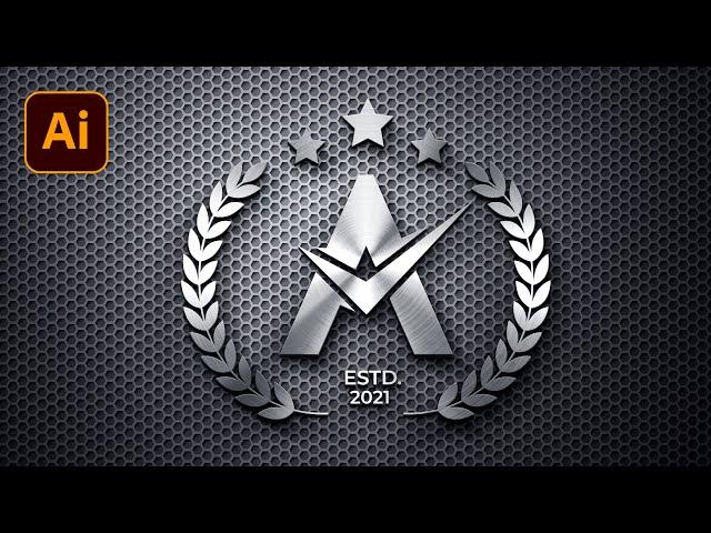 Professional Logo Design || Laurel Wreath Letter A Logo Design || Adobe illustrator Tutorial