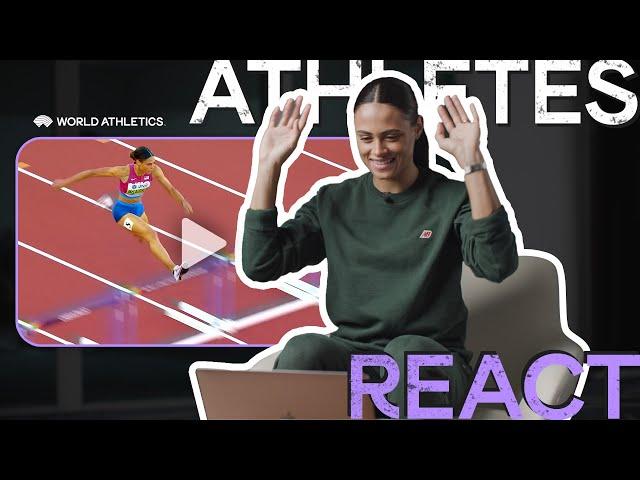 Sydney McLaughlin-Levrone reacts to WORLD RECORD  | Athletes React