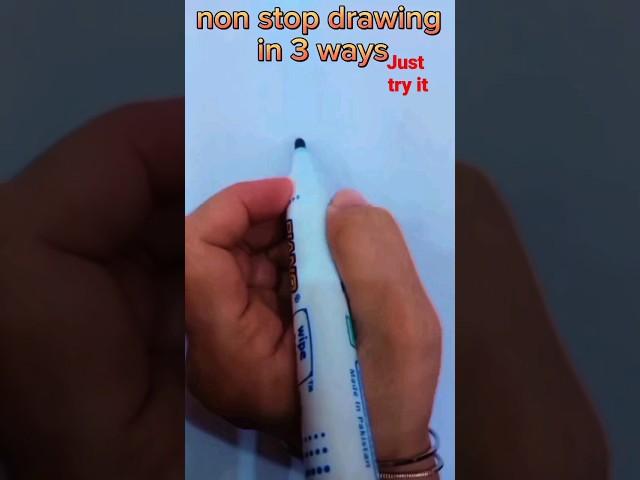 draw in 3 ways without lifting pen||nonstop || just try 1 time #shorts #youtubeshorts #nonstop