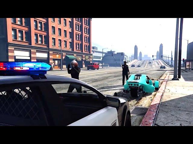 Pretending to be a Cop in FREEMODE on GTA V Online - SOCIAL EXPERIMENT