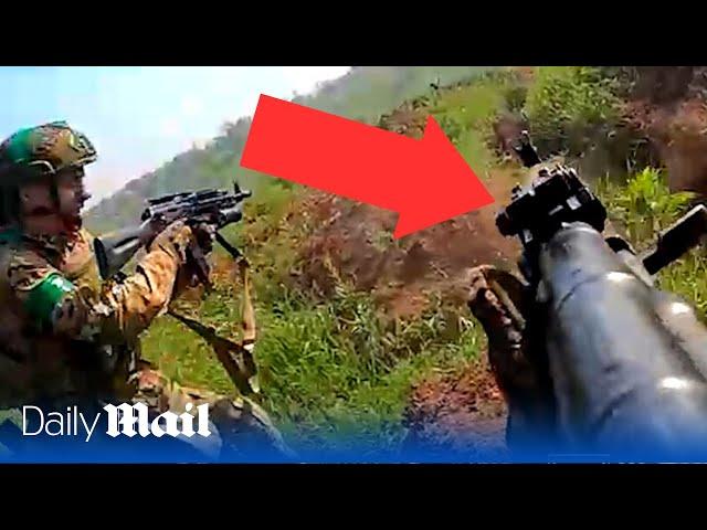 Ukrainian soldiers assault Russian trenches near Bakhmut in terrifying POV footage of counter attack