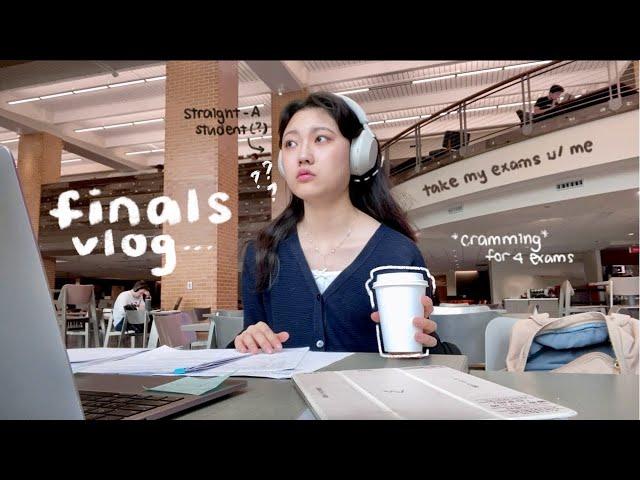 FINALS vlog ‍ cramming for a week, how I study, practice exams & grades reveal *productive*