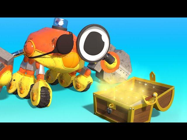 AnimaCars - The BULL BUILDOZER has lost his gears !!! - cartoons for kids with trucks & animals