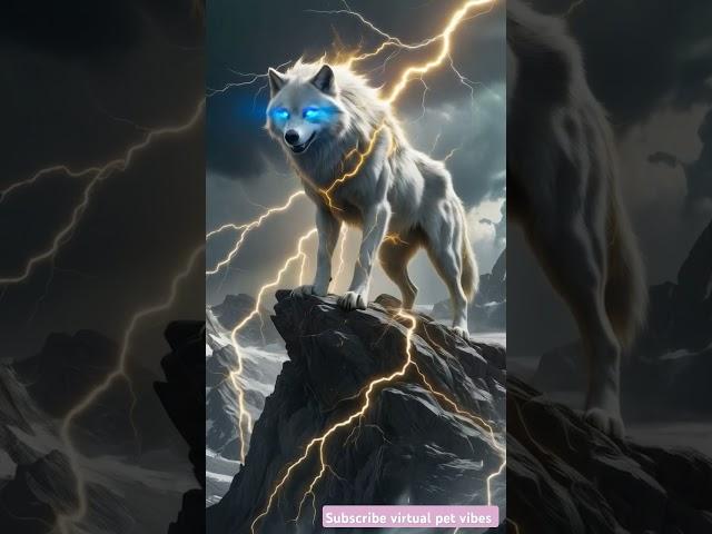 White Wolf  the frost guardian #WhiteWolf #ArcticGuardian #AuroraBorealis #viralshorts #shorts