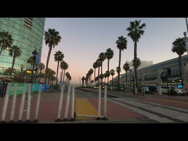 sunset drive through Downtown San Diego