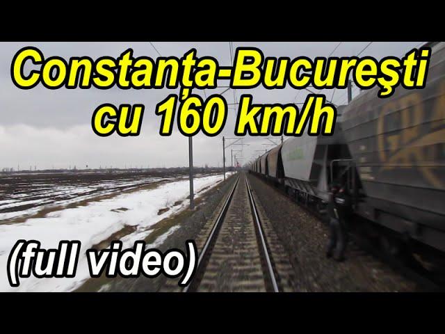 Constanta - Bucuresti 160 km/h - full rear view - gesamten Aufzeichnungs - train ride-Zugfahrt