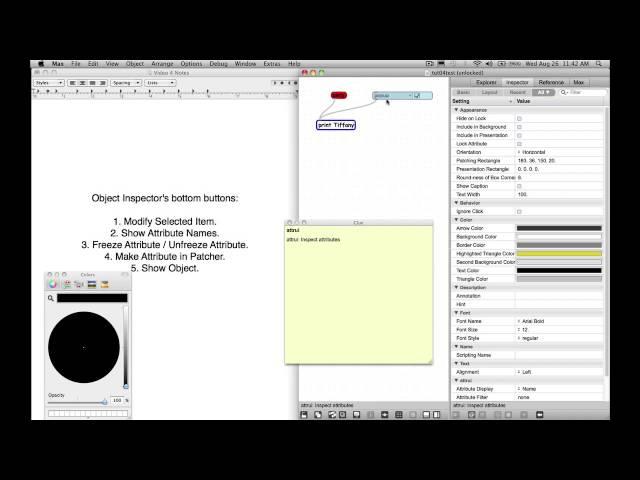 Beginner Max/MSP Tutorial Series - Episode 4 - Attributes; Attrui; Object Inspector; Panel and more