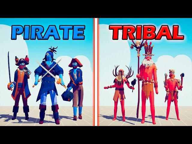 PIRATE TEAM vs TRIBAL TEAM - Totally Accurate Battle Simulator | TABS